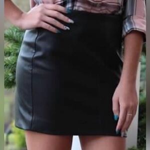 Hollister Black Leather Skirt